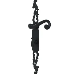 Poignées de porte fer forgé COQ noir 330X36 mm à condamnation