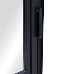 Porte complète Intérieure en verre avec cadre Schulte - Serrure- 71x197 - Noir - Transparent - 3 Vitrages - droit