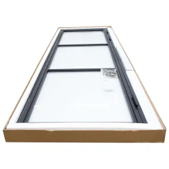 Porte complète Intérieure en verre avec cadre Schulte - Serrure- 71x197 - Noir - Transparent - 3 Vitrages - droit