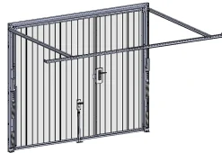 Porte de garage basculante blanc avec portillon droit l.240 x H.200 cm x Ep.20 mm