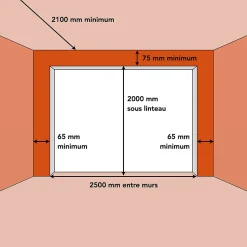 Porte de garage basculante blanche l.250 x H.200 cm x Ep.20 mm
