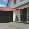 Porte de garage basculante acier gris RAL 7016 - l.237,5 x h.200 cm - manuelle (pré-montée)