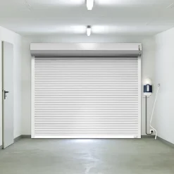Porte de garage enroulable motorisée en aluminium Protecta Agathe blanche - L.240 x h.200 cm (pré-montée)