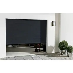 Porte de garage enroulable motorisée aluminium Protecta Agathe gris - L.240 x h.200 cm (pré-montée)
