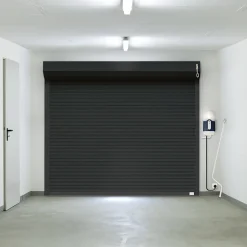 Porte de garage enroulable motorisée aluminium Protecta Agathe gris - L.240 x h.200 cm (pré-montée)