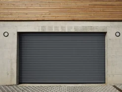 Porte de garage motorisée enroulable aluminium Ambre Gris H.200 x L.240 cm Protecta