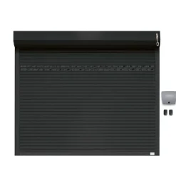 Porte de garage motorisée enroulable aluminium Ambre gris H.223 x L.253,2 cm Protecta