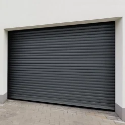 Porte de garage motorisée enroulable aluminium Ambre gris H.200 x L.300 cm Protecta