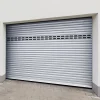 Porte de garage motorisée enroulable aluminium Ambre Blanc H.200 x L.300 cm avec hublots Protecta