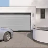 Porte de garage sectionnelle acier Hormann blanc aluminium RAL 9006 - l.237,5 x h.200 cm - motorisée