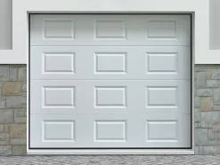 Porte de garage sectionnelle à cassette blanc motorisée L254 x H218 cm - CAOPAS