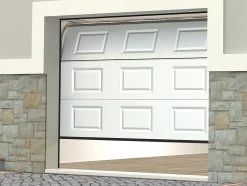 Porte de garage sectionnelle à cassette blanc avec fenêtres motorisée L254 x H218 cm - CAOPAS