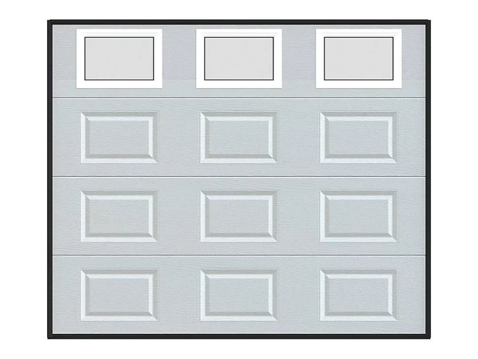 Porte de garage sectionnelle à cassette blanc avec fenêtres motorisée L254 x H218 cm - CAOPAS