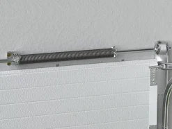 Porte de garage sectionnelle à cassette blanc avec fenêtres motorisée L254 x H218 cm - CAOPAS