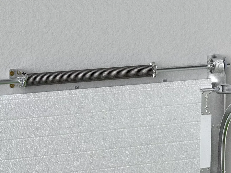 Porte de garage sectionnelle à cassette blanc avec fenêtres motorisée L254 x H218 cm - CAOPAS