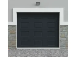 Porte de garage sectionnelle à cassette anthracite motorisée L254 x H218 cm - CAOPAS