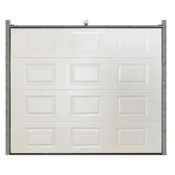 Porte de garage sectionnelle à cassettes acier GoodHome blanc RAL 9010 - L.240 x h.200 cm - motorisée (en kit)