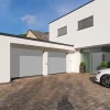 Porte de garage sectionnelle acier Hormann Planar blanc aluminium RAL 9006 Matt Deluxe - l.250 x h.212,5 cm - motorisée