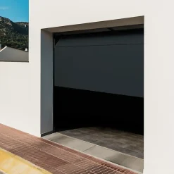 Porte de garage sectionnelle acier GoodHome gris RAL 7016 - L.240 x h.200 cm - motorisée (en kit)