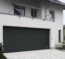 Porte de garage sectionnelle acier Hormann gris anthracite RAL 7016 - l.237,5 x h.200 cm - motorisée