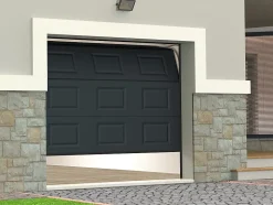 Porte de garage sectionnelle à cassette anthracite avec moteur Somfy L254 x H218 cm - CAOPAS