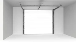 Porte de garage sectionnelle à cassettes acier GoodHome gris RAL 7016 - L.240 x h.200 cm - motorisée (en kit)