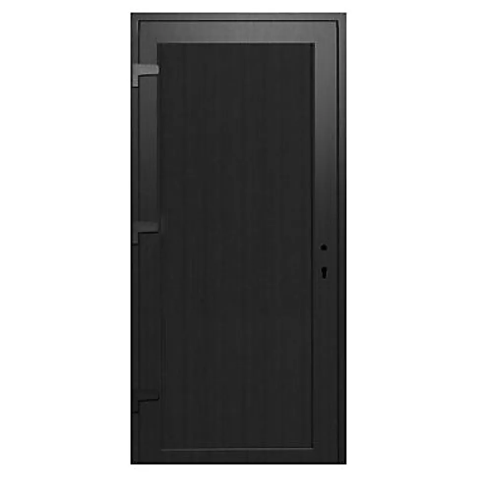 Porte de service pvc pleine gris anthracite ext. et blanc int. 80 x h.205 cm poussant droit