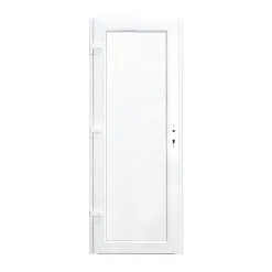 Porte de service pvc pleine gris anthracite ext. et blanc int. 80 x h.205 cm poussant droit
