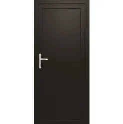 Porte de service pvc pleine gris anthracite ext. et blanc int. 90 x h.205 cm poussant droit