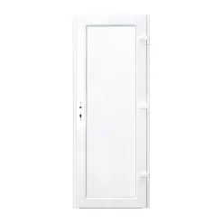 Porte de service pvc pleine gris anthracite ext. et blanc int. 80 x h.205 cm poussant gauche