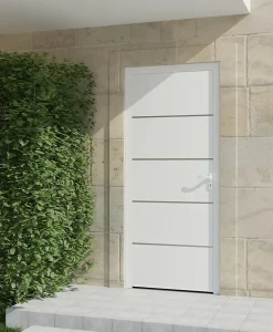 Porte d'entrée alu blanc Cecina H.215 x l.90 cm poussant gauche