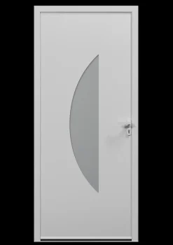 Porte d'entrée alu blanc Demi Lune H.215 x l.90 cm poussant gauche
