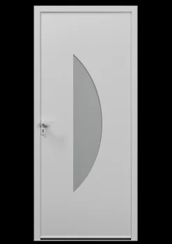 Porte d'entrée alu blanc Demi Lune H.215 x l.90 cm poussant droit