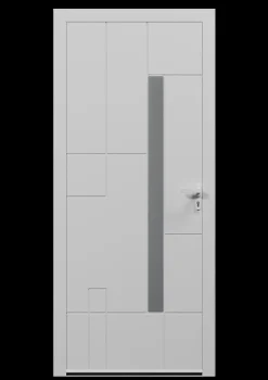 Porte d'entrée alu blanc Imani H.215 x l.90 cm poussant gauche