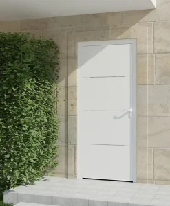Porte d'entrée alu blanc Leme H.215 x l.90 cm poussant gauche