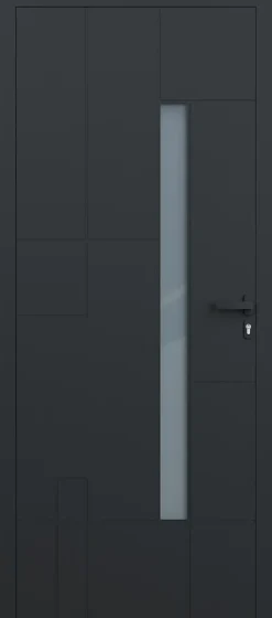 Porte d'entrée alu gris Imani H.215 x l.90 cm poussant gauche