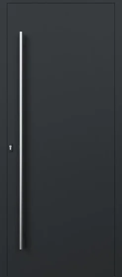 Porte d'entrée alu gris Kapas H.215 x l.90 cm poussant droit