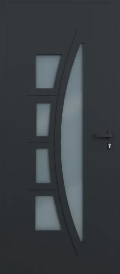 Porte d'entrée alu gris Rylie H.215 x l.90 cm poussant gauche