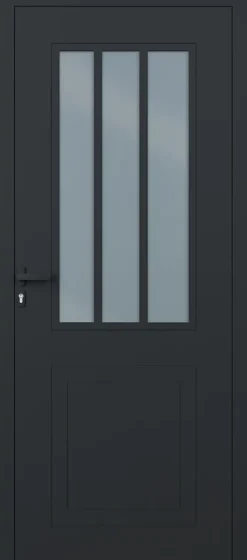 Porte d'entrée alu gris Sestri H.215 x l.90 cm poussant gauche