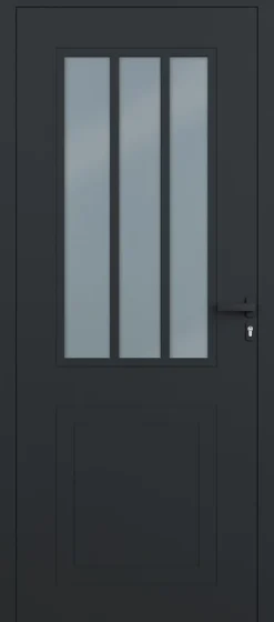 Porte d'entrée alu gris Sestri H.215 x l.90 cm poussant droit