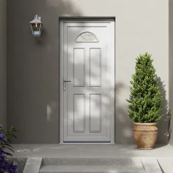 Porte d'entrée FORTIA pvc blanc RAL 9003 Lorne 97 x h.219 cm poussant droit