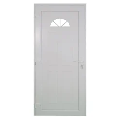 Porte d'entrée FORTIA pvc blanc RAL 9003 Lorne 97 x h.219 cm poussant droit
