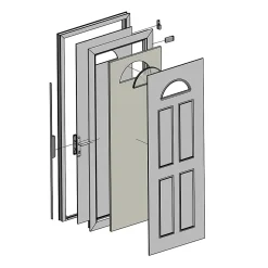 Porte d'entrée FORTIA pvc blanc RAL 9003 Lorne 97 x h.219 cm poussant droit