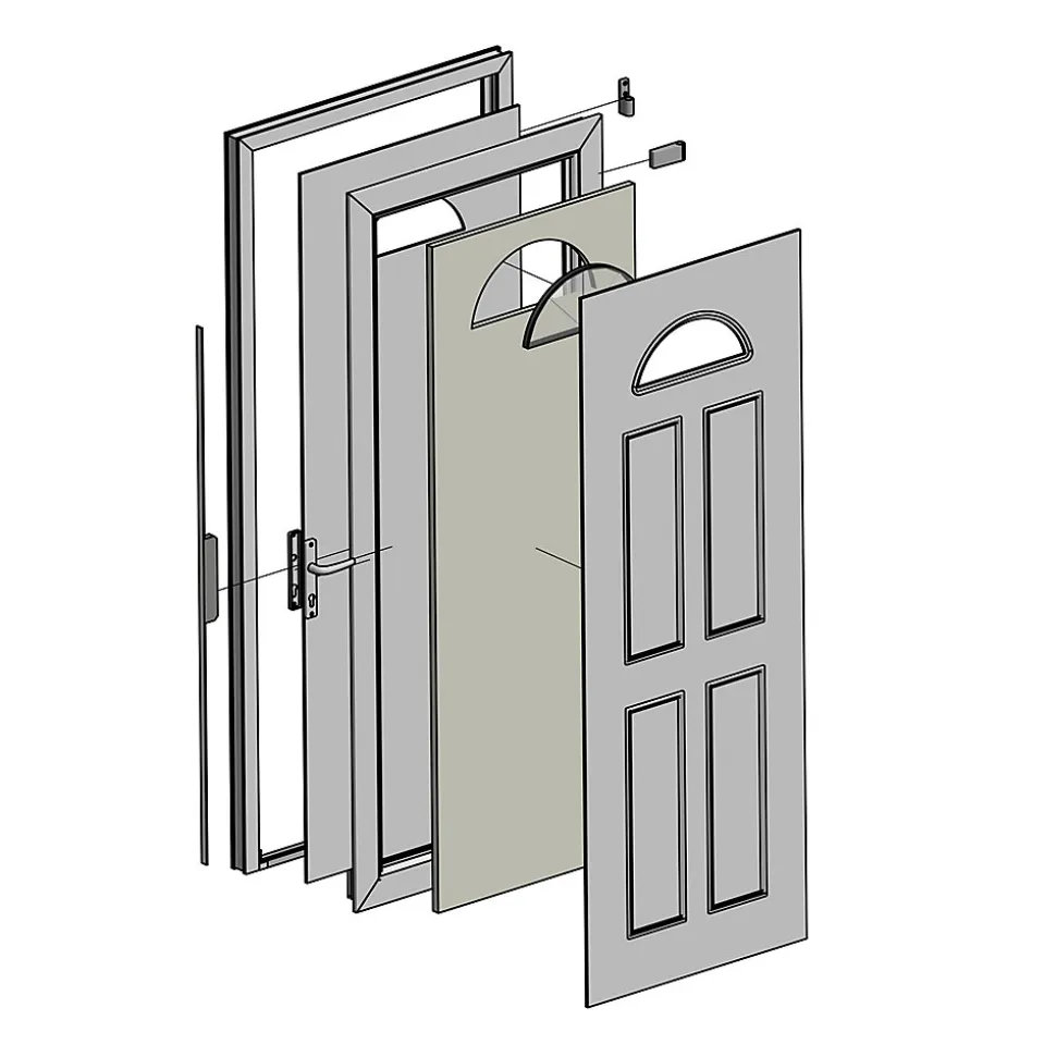Porte d'entrée FORTIA pvc blanc RAL 9003 Lorne 97 x h.219 cm poussant droit