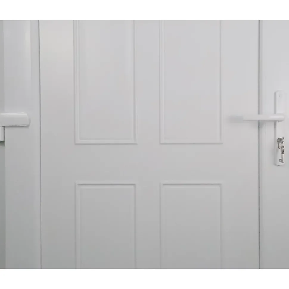Porte d'entrée FORTIA pvc blanc RAL 9003 Lorne 97 x h.219 cm poussant droit