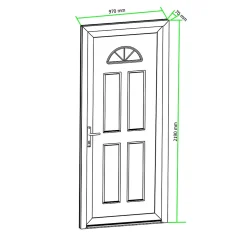Porte d'entrée FORTIA pvc blanc RAL 9003 Lorne 97 x h.219 cm poussant droit