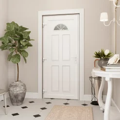 Porte d'entrée FORTIA pvc blanc RAL 9003 Lorne 97 x h.219 cm poussant droit
