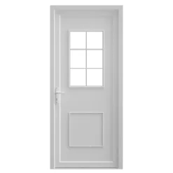 Porte d'entrée FORTIA pvc blanc RAL 9003 Mindil 97 x h.219 cm poussant droit