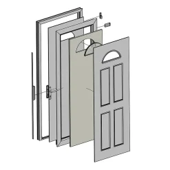 Porte d'entrée FORTIA pvc blanc RAL 9003 Lorne 97 x h.219 cm poussant gauche