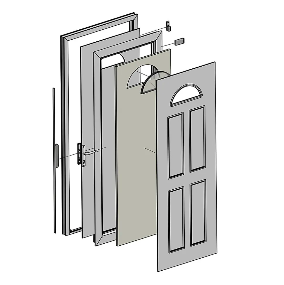 Porte d'entrée FORTIA pvc blanc RAL 9003 Lorne 97 x h.219 cm poussant gauche